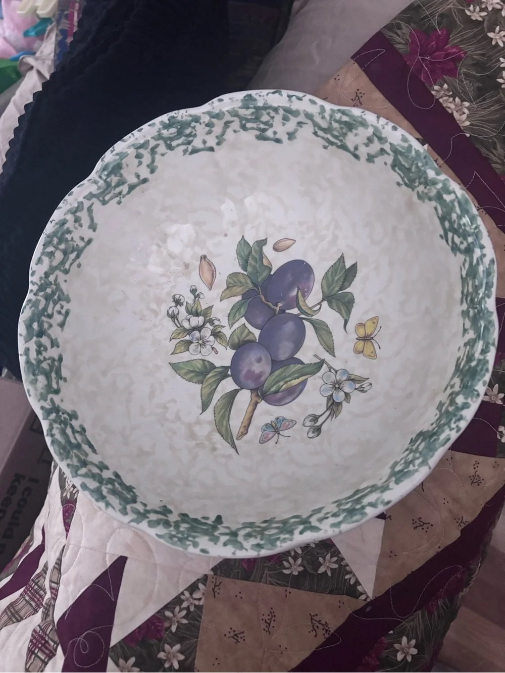 Big heavy glass decorative bowl